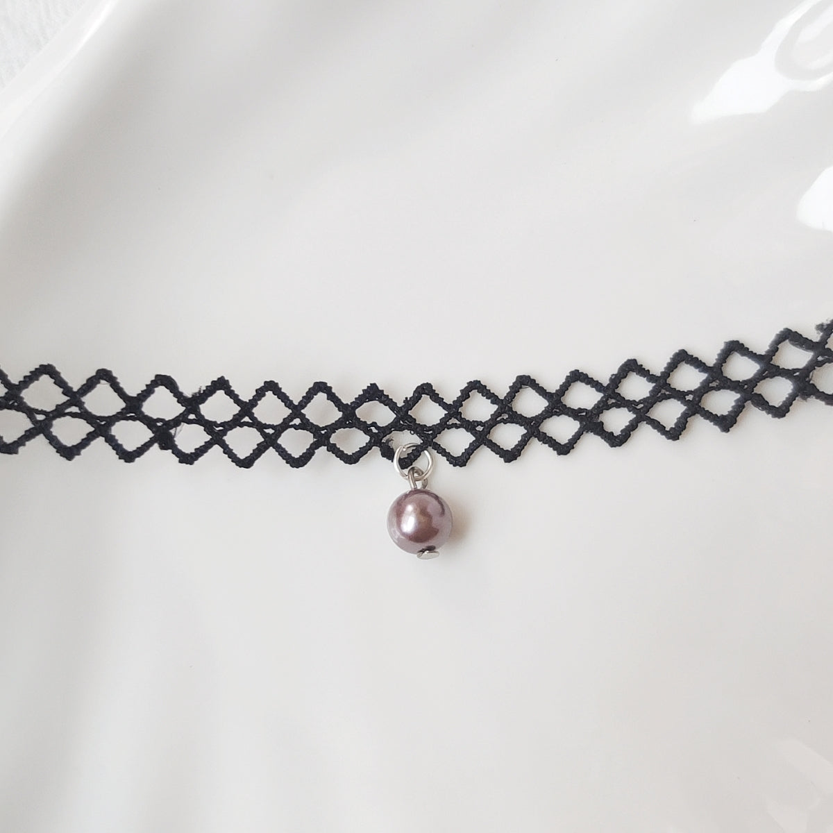 黑珍珠菱形窗花CHOKER