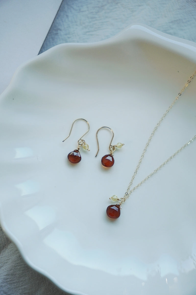 石榴石&黃水晶項鍊