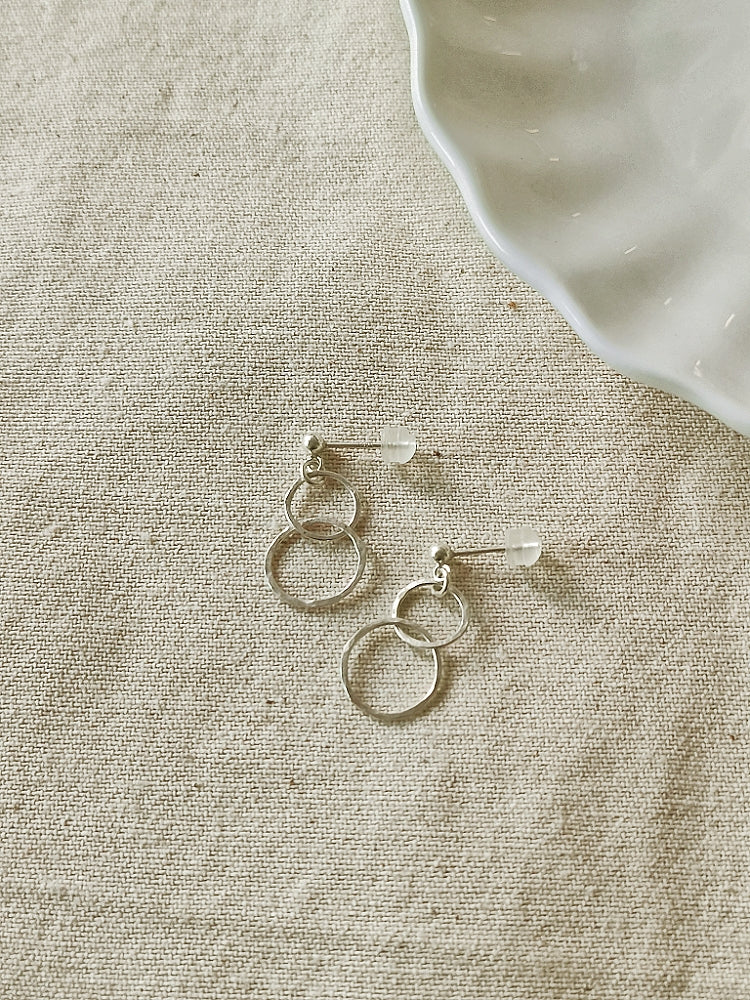 錘紋雙圈耳環