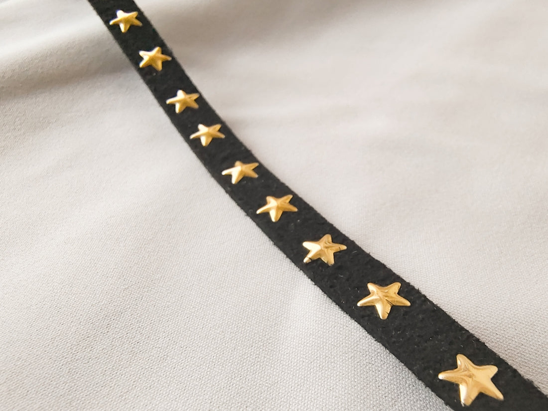 小金星黑麂皮絨CHOKER