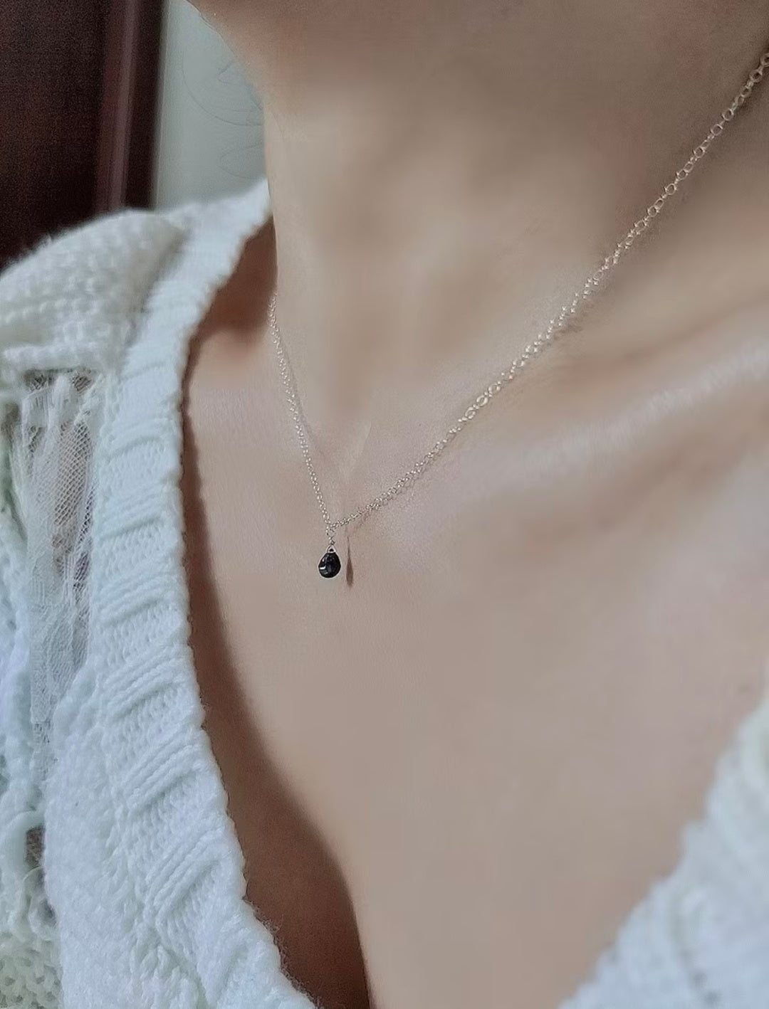 水滴小藍寶石項鍊