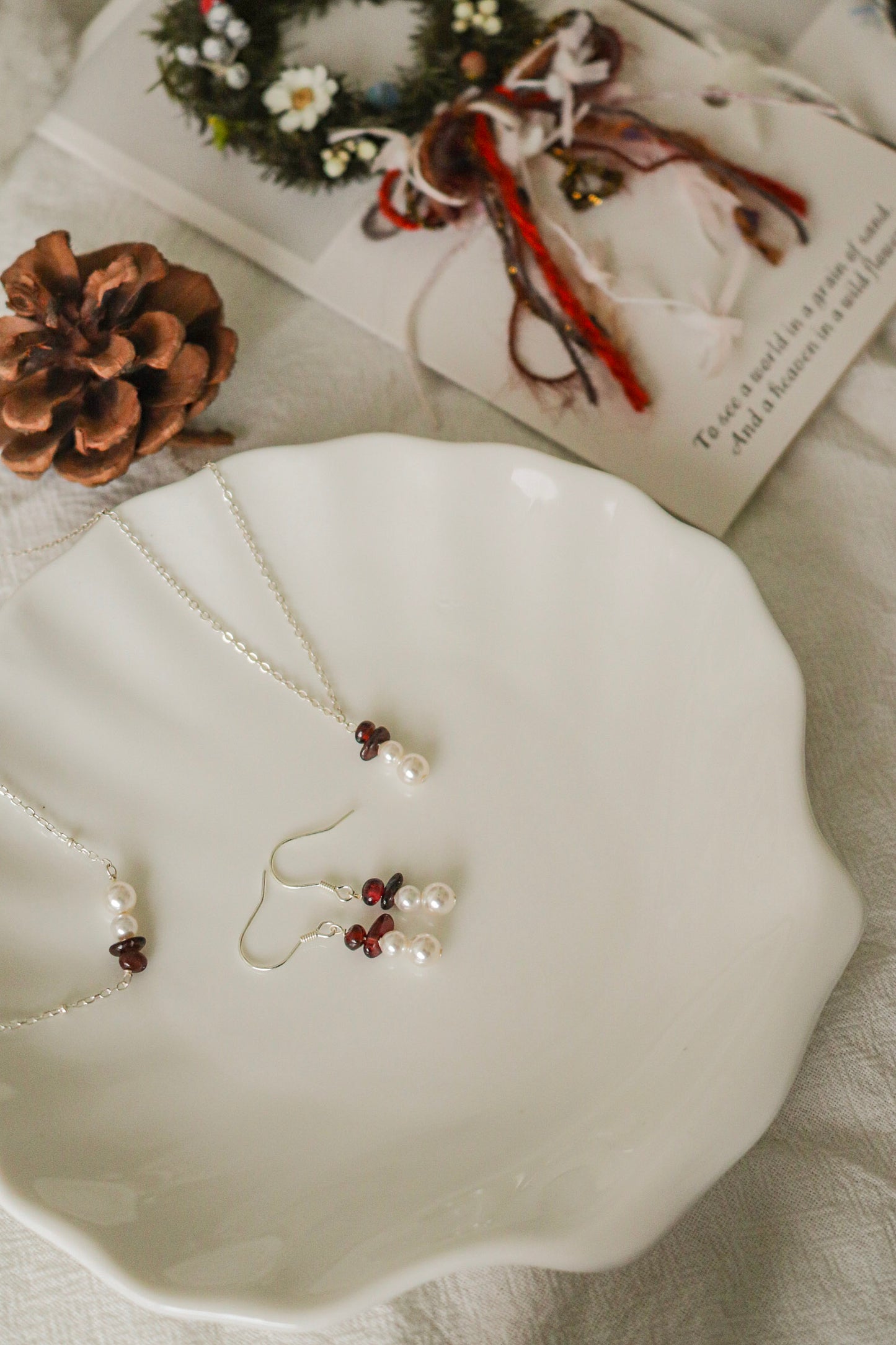 蒲公英聖誕鐘罩夜燈 × 純銀飾品 - 佳節聯名禮組