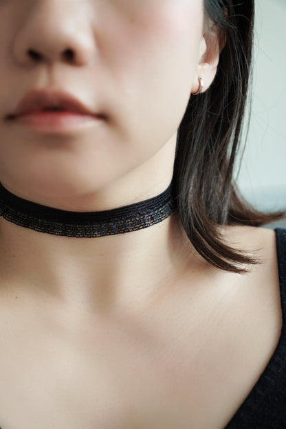 彈力半波浪黑色蕾絲CHOKER