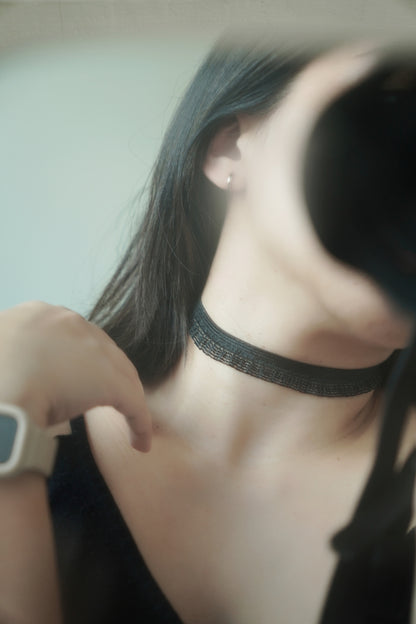 彈力半波浪黑色蕾絲CHOKER