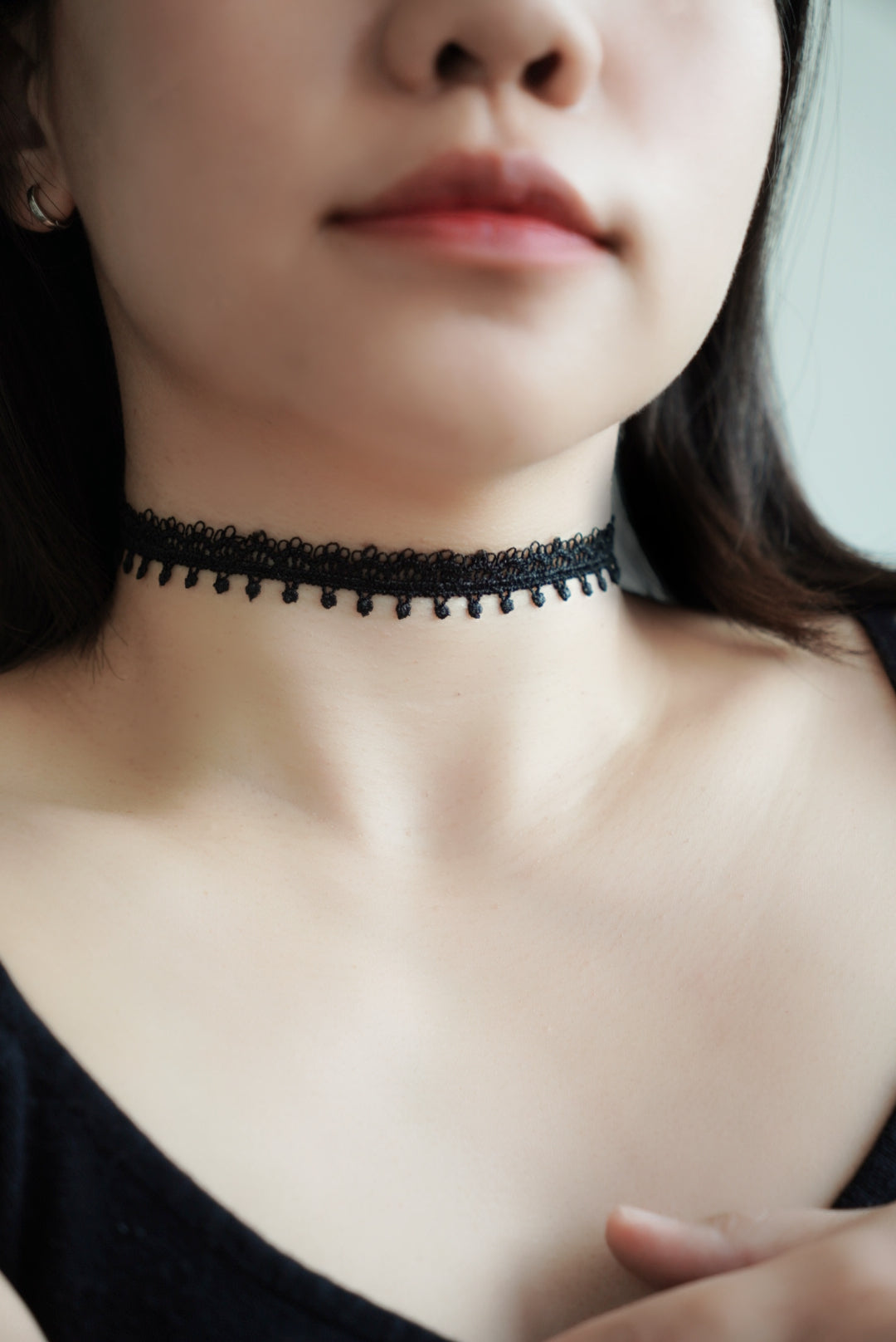 扇形窗花黑色蕾絲CHOKER
