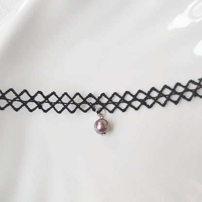 黑珍珠菱形窗花CHOKER