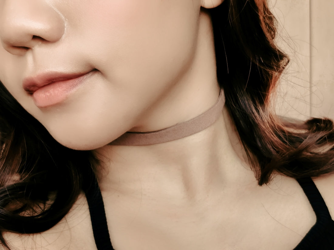 咖啡麂皮絨CHOKER