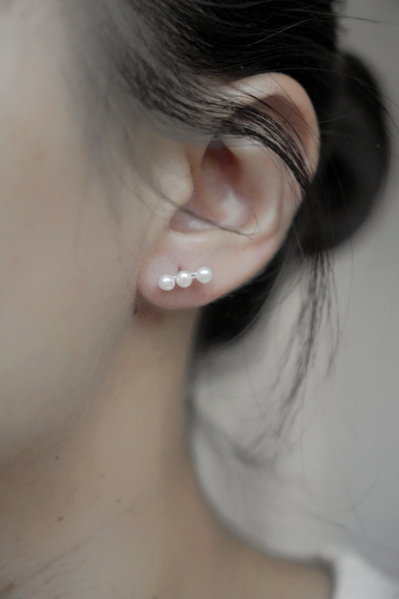 CERES 三顆迷你珍珠耳針