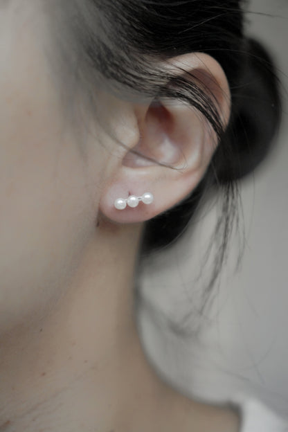 CERES 三顆迷你珍珠耳針