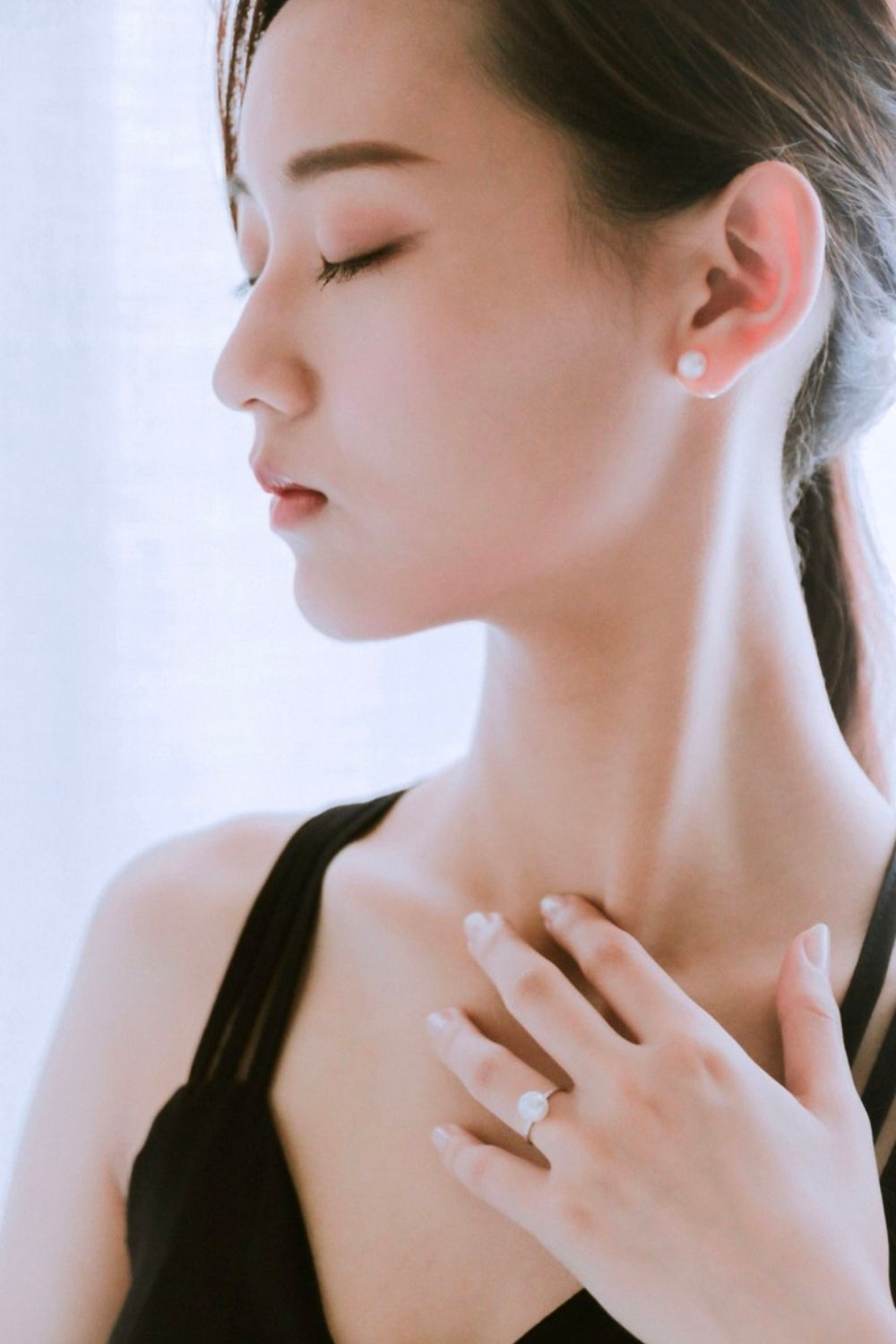 DIANA 紫色珍珠耳針