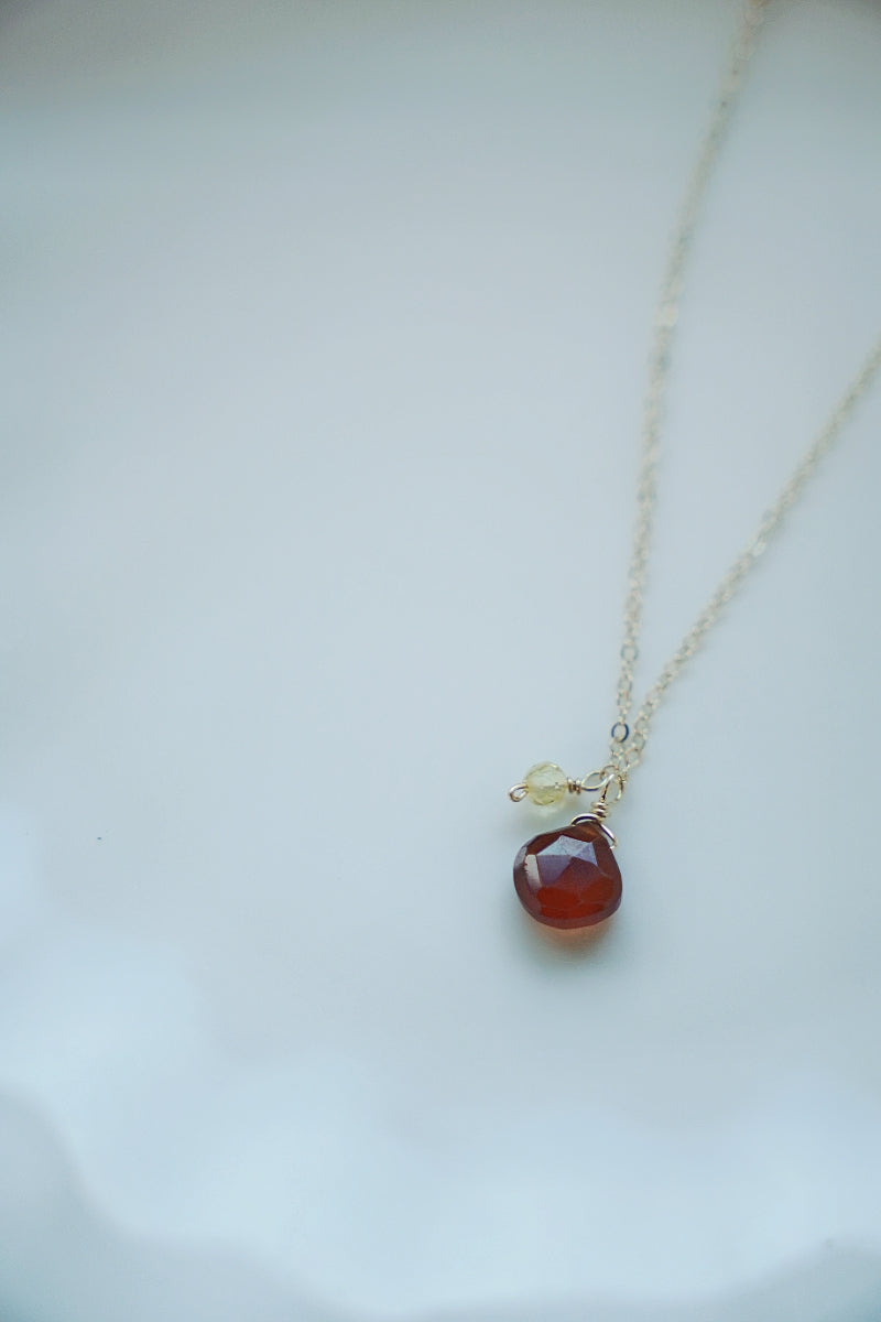 石榴石&黃水晶項鍊
