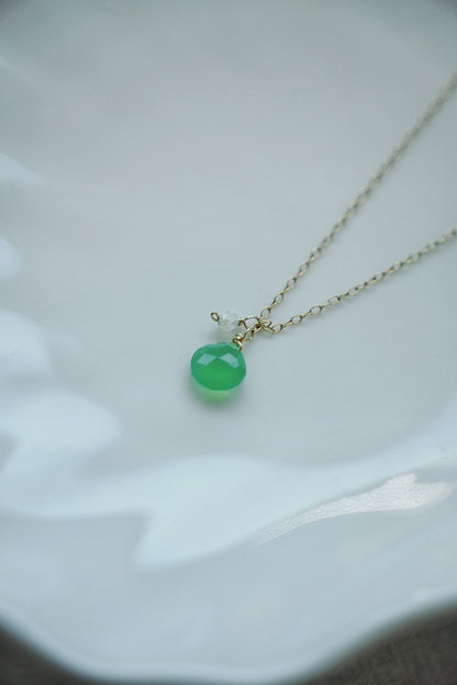 綠玉髓&月光石項鍊