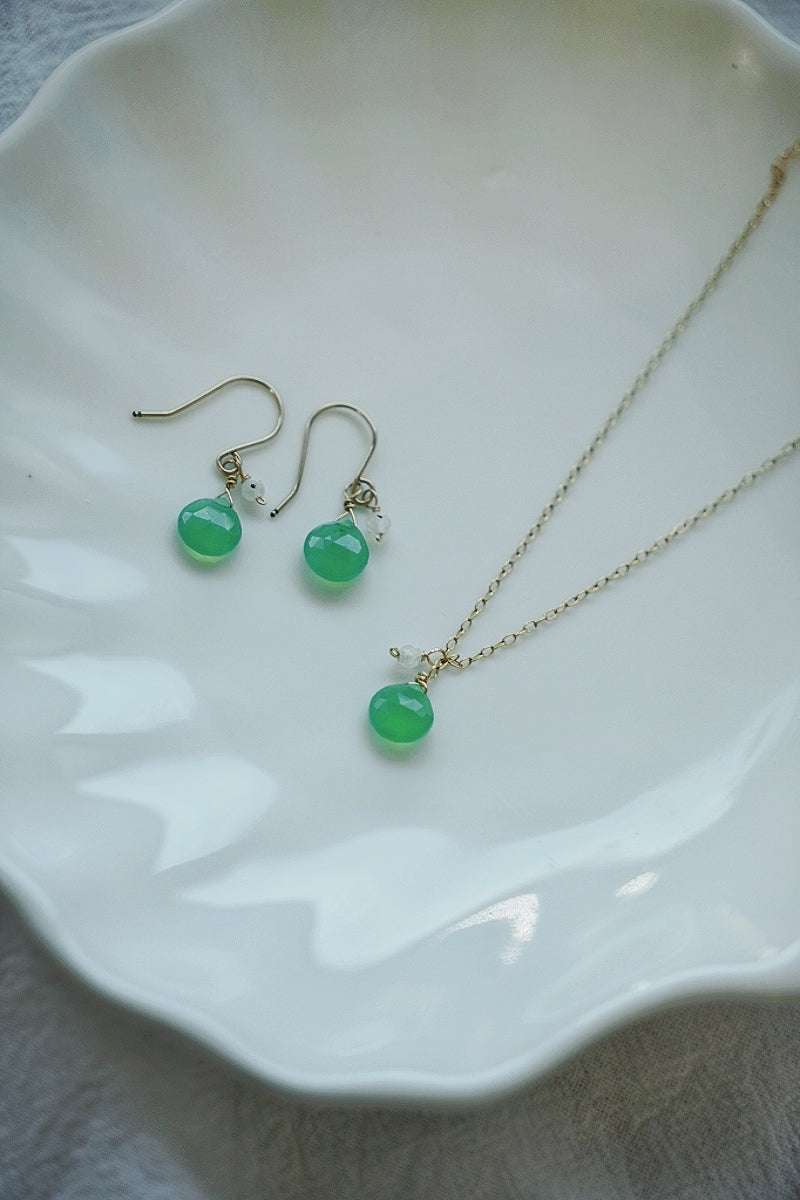 綠玉髓&月光石項鍊