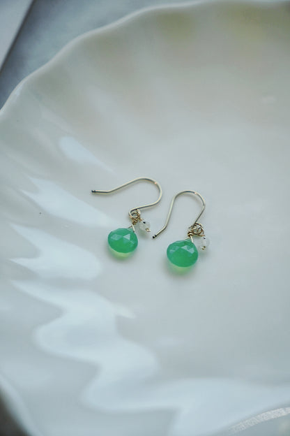 綠玉髓&月光石耳環