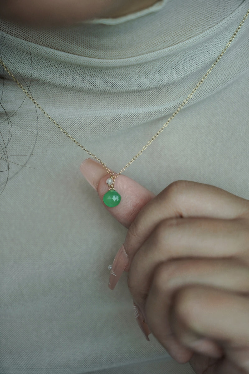 綠玉髓&月光石項鍊