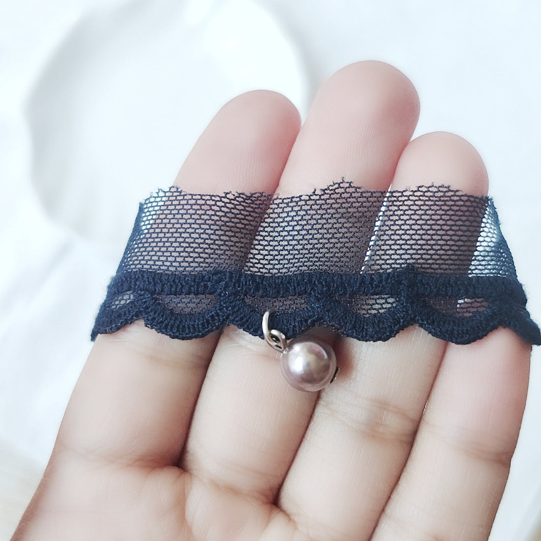 黑珍珠半透深藍蕾絲CHOKER