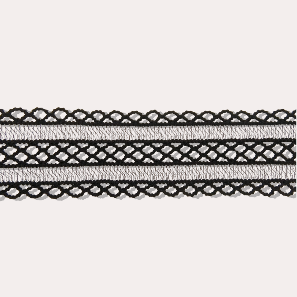 法式三層簍空蕾絲CHOKER-黑/白