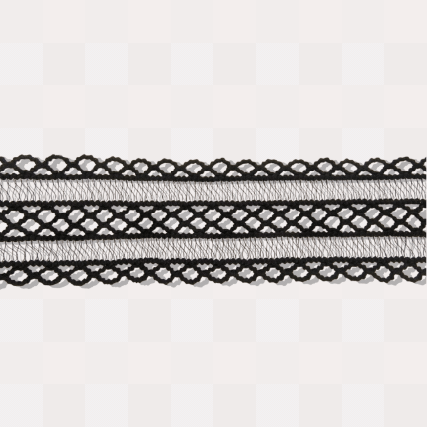 法式三層簍空蕾絲CHOKER-黑/白