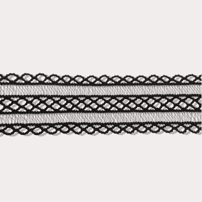 法式三層簍空蕾絲CHOKER-黑/白