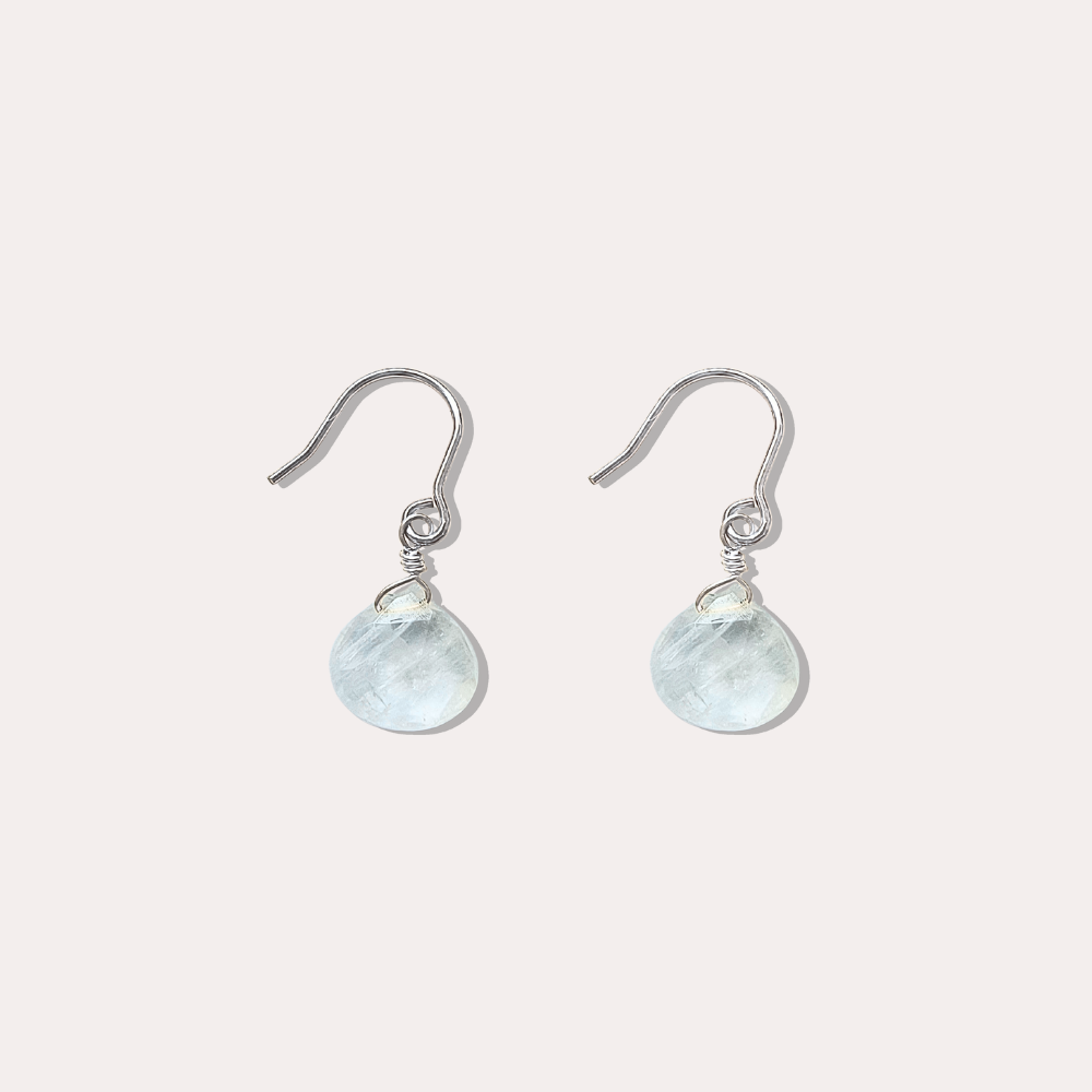 柔和月光石耳環