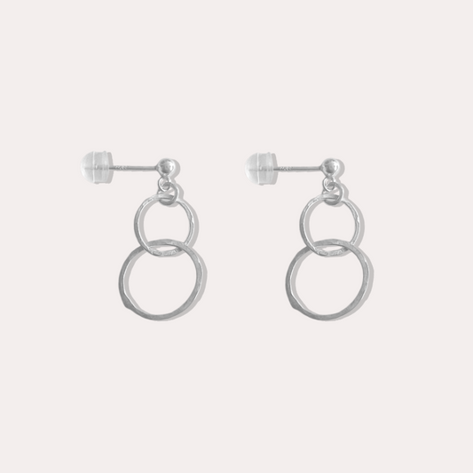 錘紋雙圈耳環