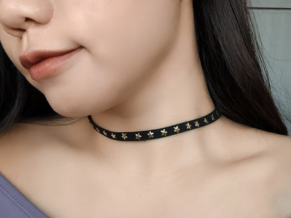 小金星黑麂皮絨CHOKER
