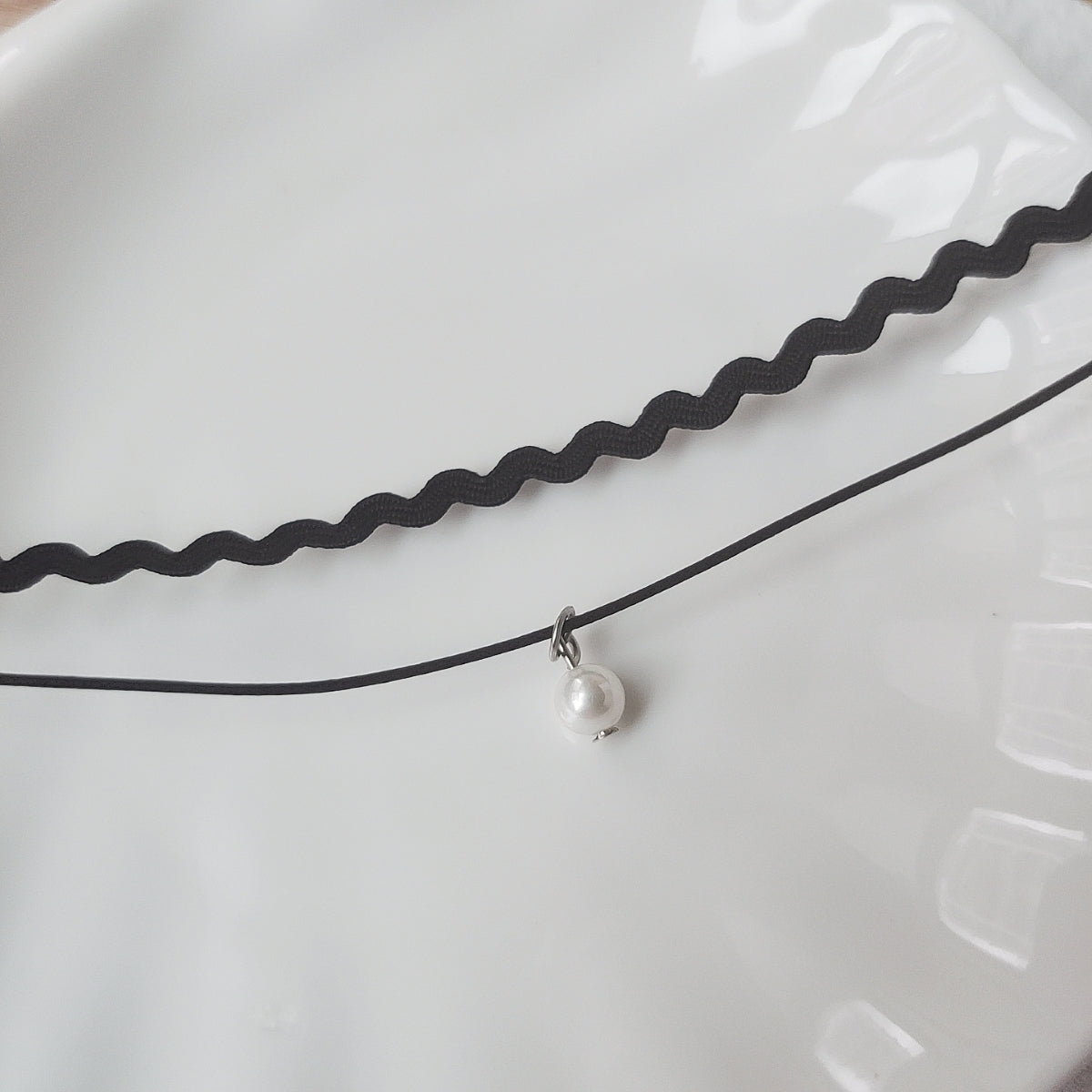 珍珠波浪雙層CHOKER