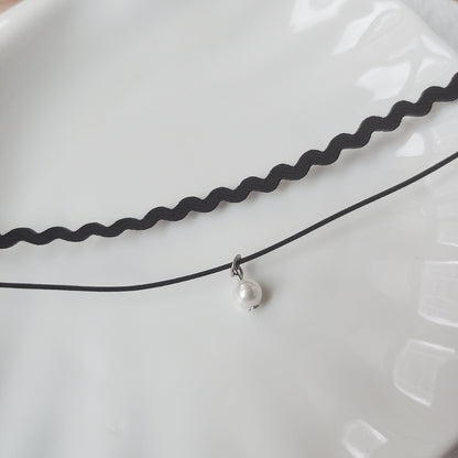 珍珠波浪雙層CHOKER