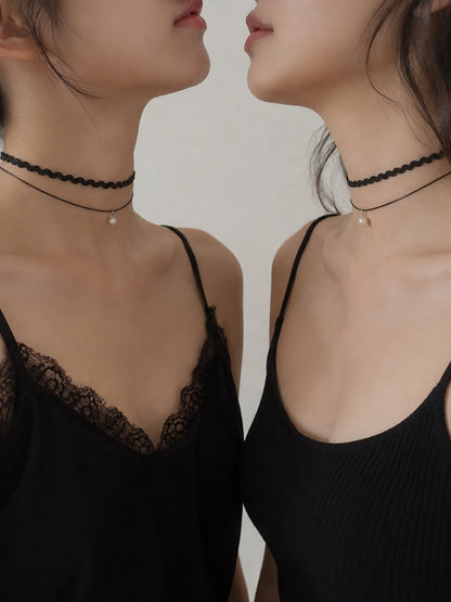 珍珠波浪雙層CHOKER