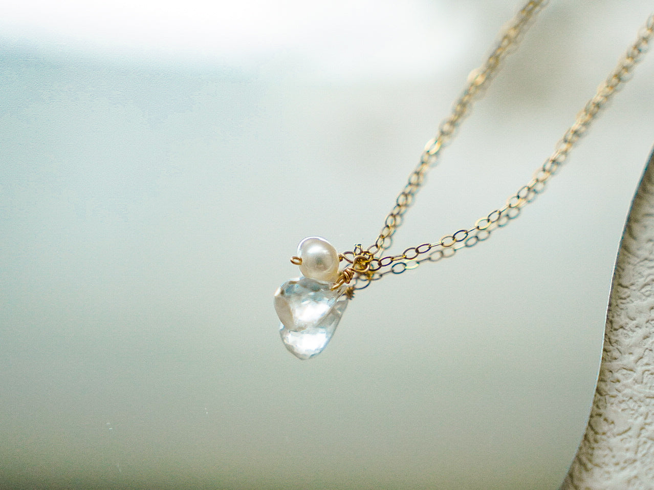 白水晶&珍珠項鍊