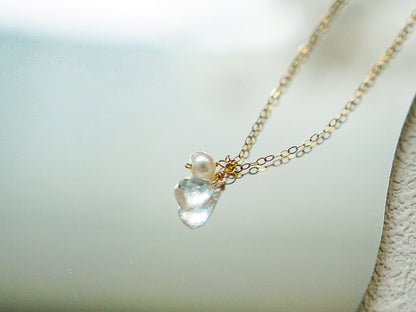 白水晶&珍珠項鍊