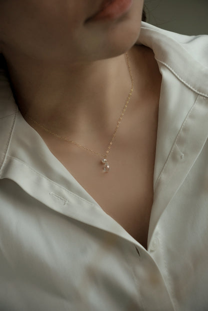 白水晶&珍珠項鍊