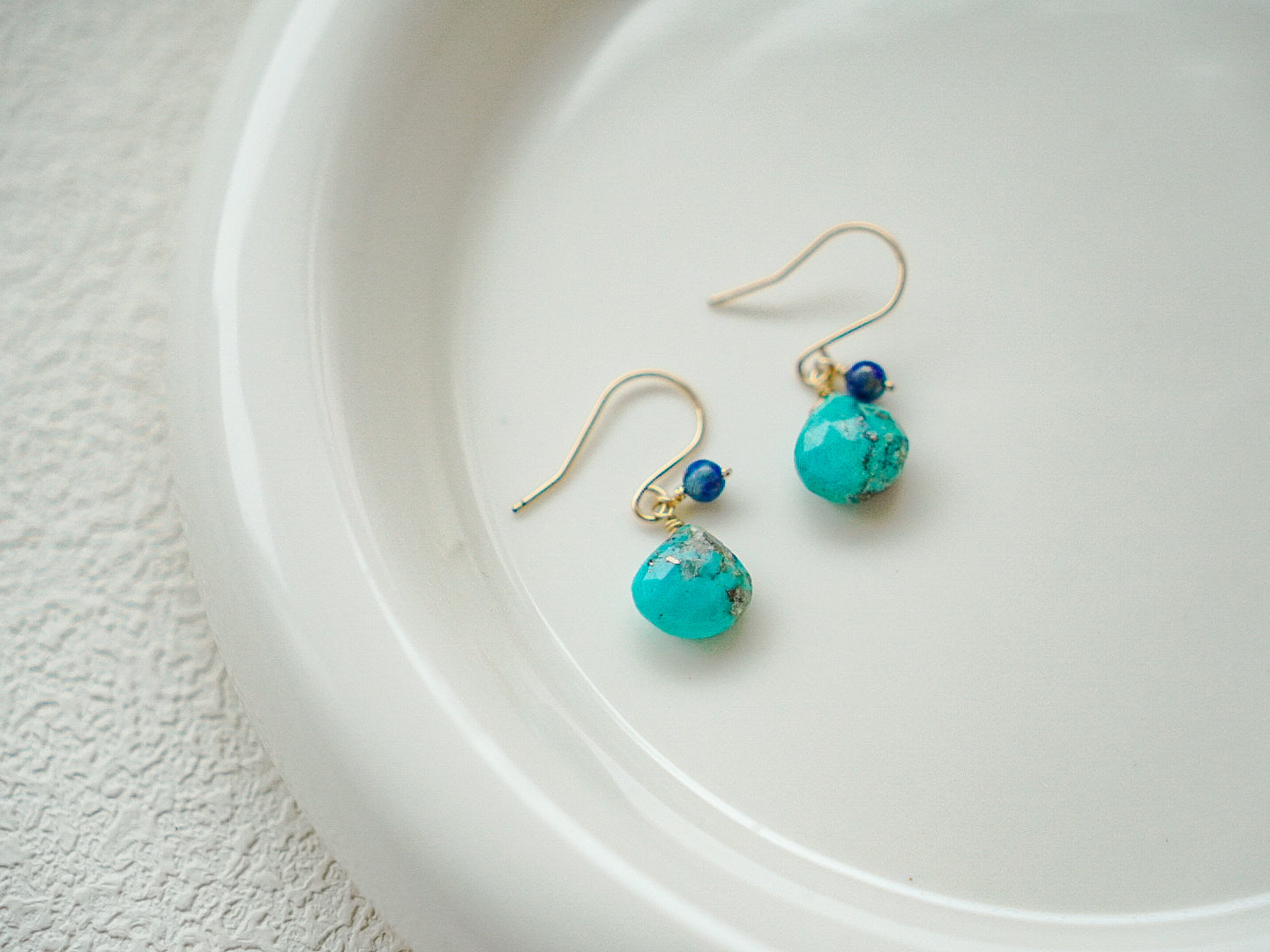 睡美人綠松石&青金石耳環