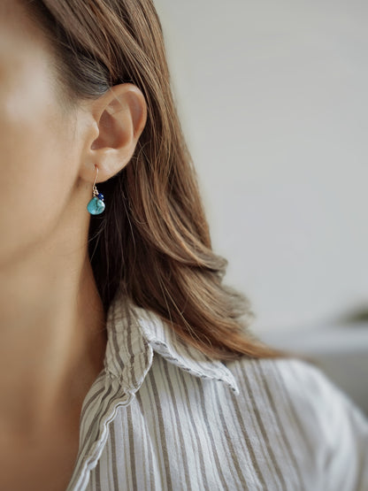睡美人綠松石&青金石耳環