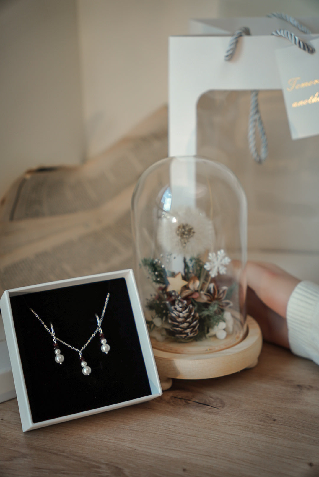 蒲公英聖誕鐘罩夜燈 × 純銀飾品 - 佳節聯名禮組