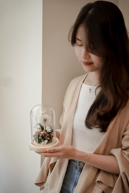 蒲公英聖誕鐘罩夜燈 × 純銀飾品 - 佳節聯名禮組