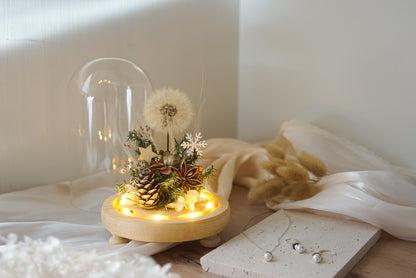 蒲公英聖誕鐘罩夜燈 × 純銀飾品 - 佳節聯名禮組